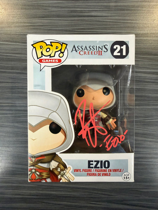 Funko POP! Games: Assassins Creed II - Ezio (Signed/Roger Craig Smith/JSA)(Damaged Box) #21