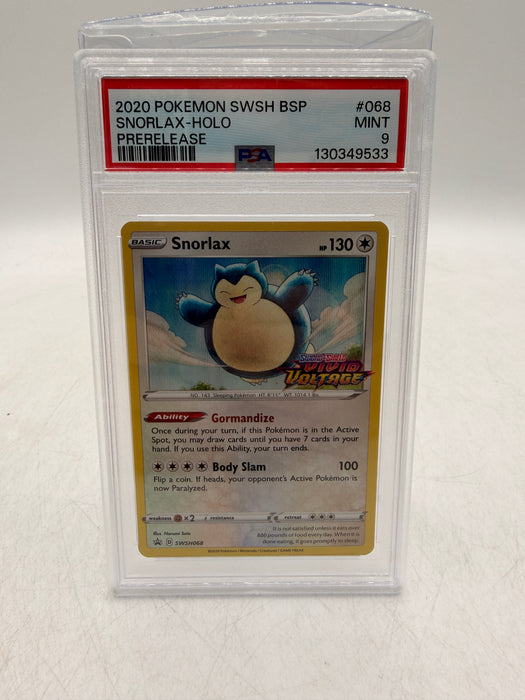 2020 POKEMON SWSH BSP Snorlax-Holo #068 Prerelease [MINT PSA 9]