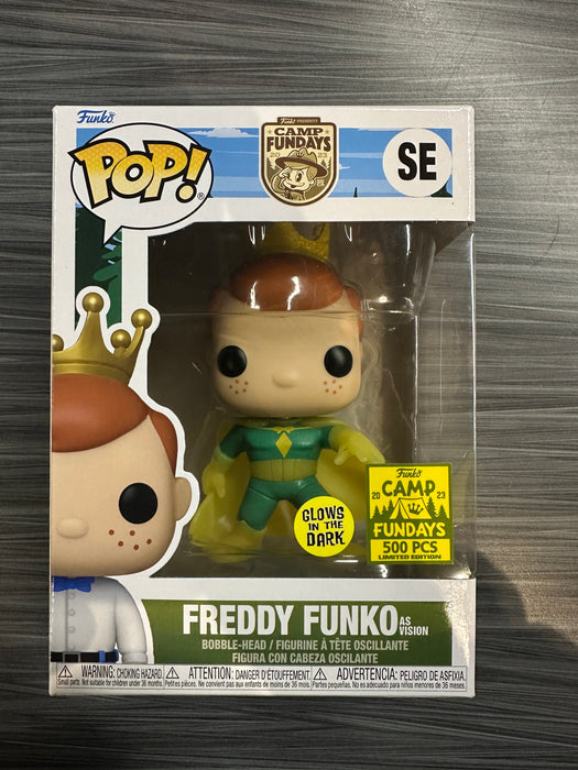 Funko POP! Camp Fundays: Freddy Funko As Vision (2023 Camp Fundays)(GiTD)(500 PCS)(Damaged Box) #SE