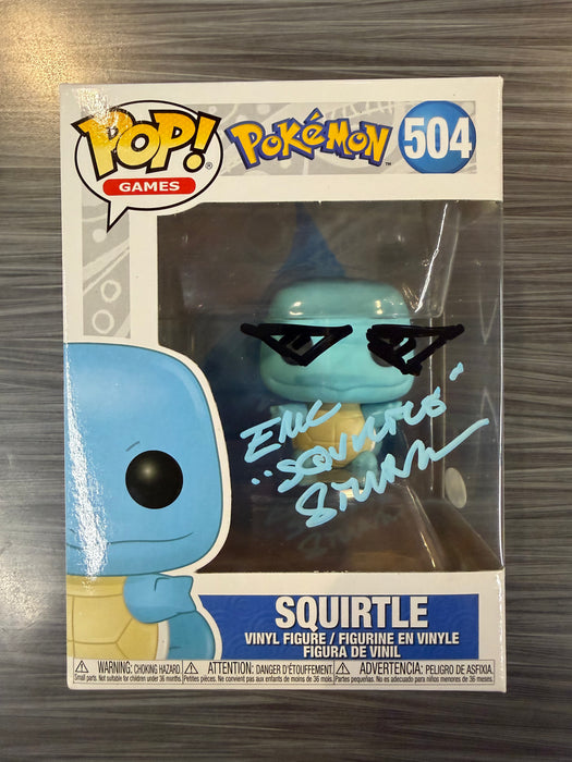 Funko POP! Games: Pokemon - Squirtle (Signed/Eric Stuart/JSA)(Damaged Box) #504