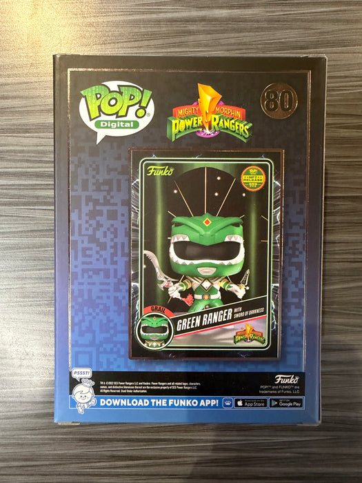 Funko POP! Digital: Mighty Morphin Power Rangers - Green Ranger with Sword of Darkness (NFT Release 999 PCS)(Damaged Box) #80