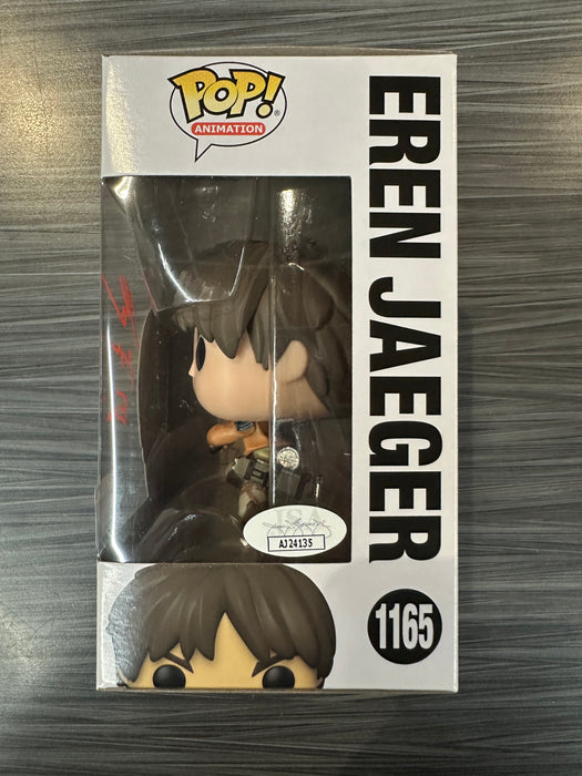 Funko POP! Animation: Attack on Titan - Eren Jaeger [Action Pose](7BAP/2022 NYCC)(Signed/Bryce Papenbrook/JSA)(Damaged Box) #1165