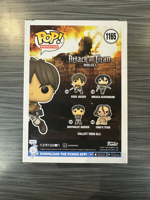 Funko POP! Animation: Attack on Titan - Eren Jaeger [Action Pose](7BAP/2022 NYCC)(Signed/Bryce Papenbrook/JSA)(Damaged Box) #1165