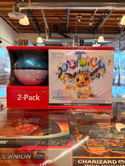Pokémon Scarlet & Violet Prismatic Evolutions Costco 2-Pack Elite Trainer Box & Poke-Ball Bundle