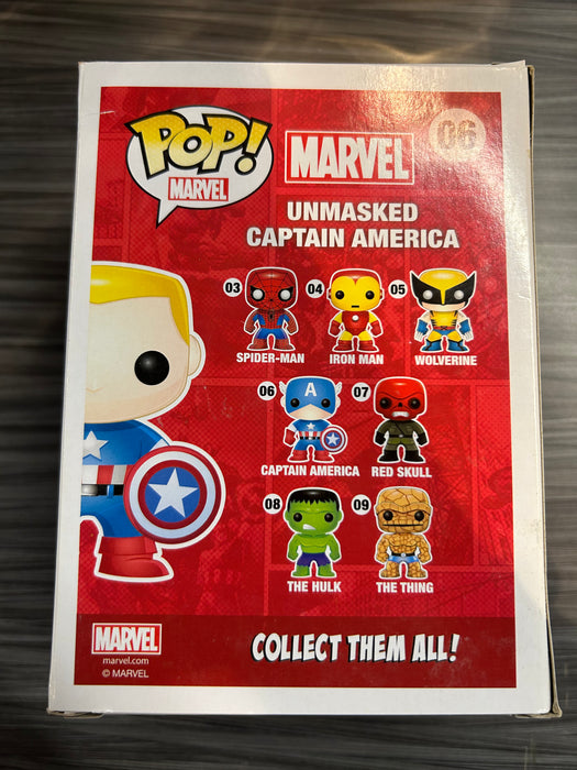 Funko POP! Marvel: Unmasked Captain America (Comikaze)(Damaged Box) #06