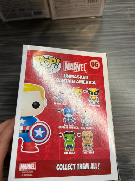 Funko POP! Marvel: Unmasked Captain America (Comikaze)(Damaged Box) #06
