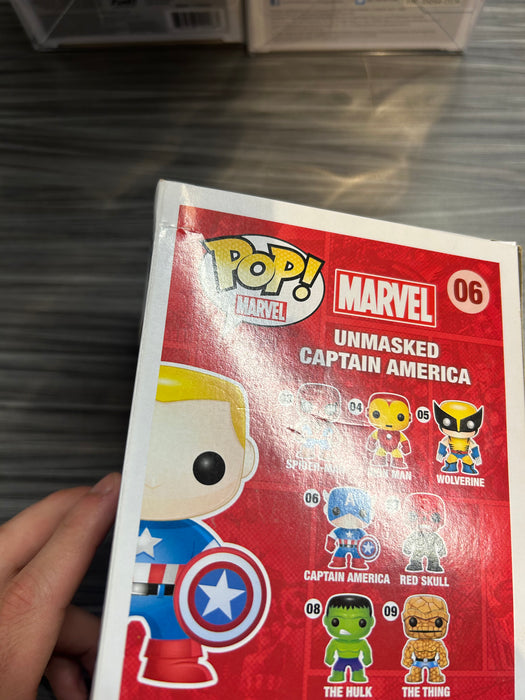 Funko POP! Marvel: Unmasked Captain America (Comikaze)(Damaged Box) #06