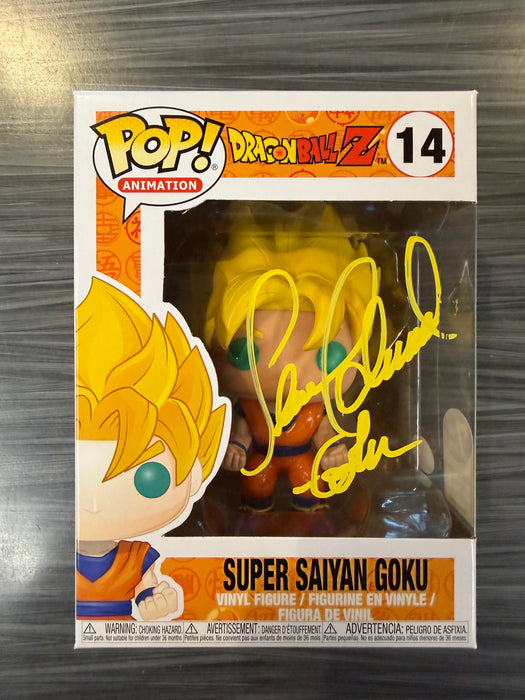 Funko POP! Animation: Dragon Ball Z - Super Saiyan Goku (Signed/Sean Schemmel/JSA)(7BAP 140Pcs)(Damaged Box) #14