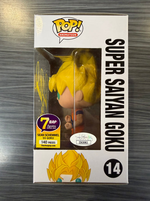 Funko POP! Animation: Dragon Ball Z - Super Saiyan Goku (Signed/Sean Schemmel/JSA)(7BAP 140Pcs)(Damaged Box) #14