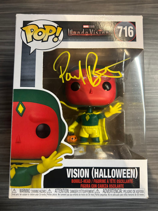 Funko POP! Marvel: Wandavision - Vision [Halloween] (Signed/Paul Bettany/Beckett)(Damaged Box) #716