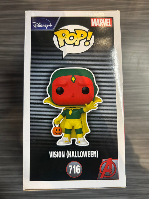 Funko POP! Marvel: Wandavision - Vision [Halloween] (Signed/Paul Bettany/Beckett)(Damaged Box) #716