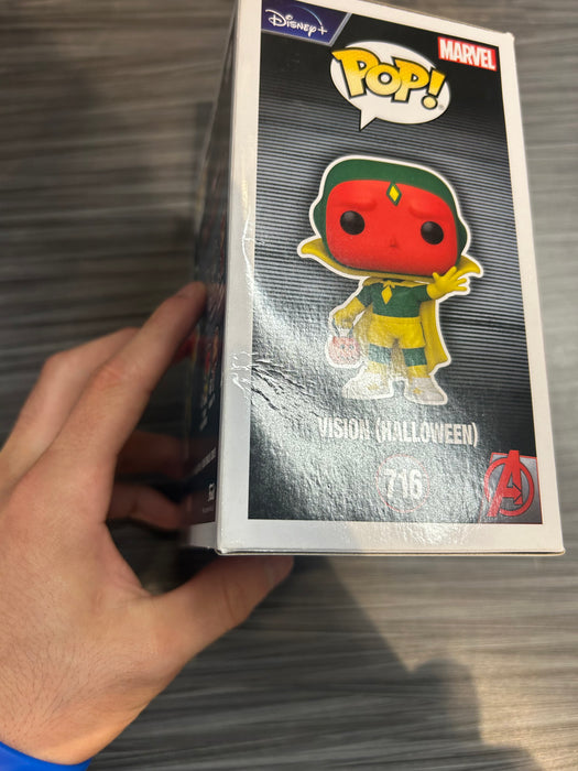 Funko POP! Marvel: Wandavision - Vision [Halloween] (Signed/Paul Bettany/Beckett)(Damaged Box) #716