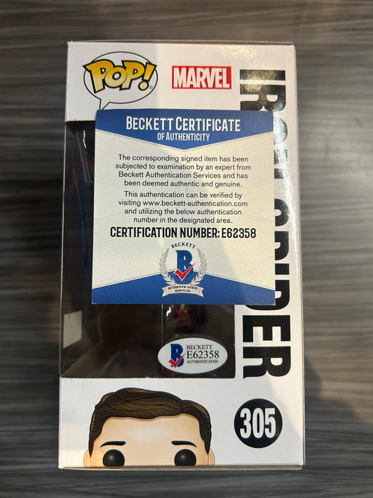 Funko POP! Marvel: Avengers Infinity War - Iron Spider(Signed/Tom Holland/Becket)(BoxLunch)(Damaged Box) #305