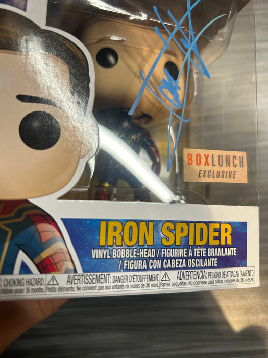 Funko POP! Marvel: Avengers Infinity War - Iron Spider(Signed/Tom Holland/Becket)(BoxLunch)(Damaged Box) #305