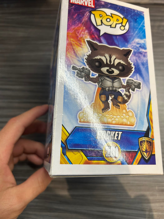 Funko POP! Marvel: Guardians of The Galaxy Vol.2 - Rocket (Signed/Sean Gunn/JSA)(Damaged Box) #201
