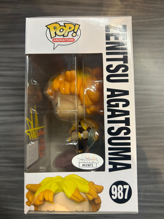 Funko POP! Animation: Demon Slayer - Zenitsu Agatsuma (2021 Funimation)(Signed/Aleks Le/JSA)(Damaged Box*) #987