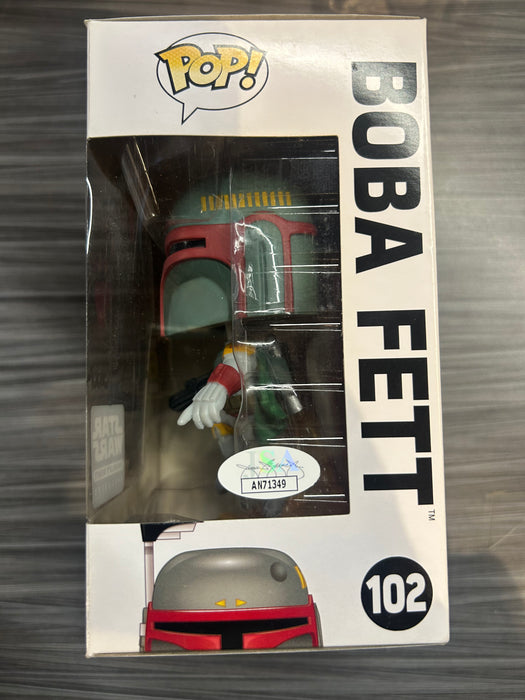 Funko POP! Star Wars: Boba Fett (Smugglers Bounty)(Signed/Temuera Morrison/JSA)(Damaged Box) #102