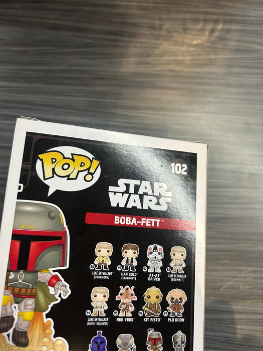 Funko POP! Star Wars: Boba Fett (Smugglers Bounty)(Signed/Temuera Morrison/JSA)(Damaged Box) #102