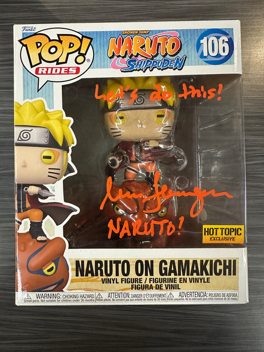 Funko POP! Rides: Naruto Shippuden - Naruto on Gamakichi [6 Inch](Hot Topic)(Signature/Maile Flanagan/JSA) #106