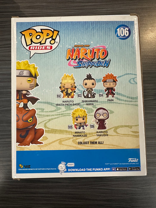 Funko POP! Rides: Naruto Shippuden - Naruto on Gamakichi [6 Inch](Hot Topic)(Signature/Maile Flanagan/JSA) #106