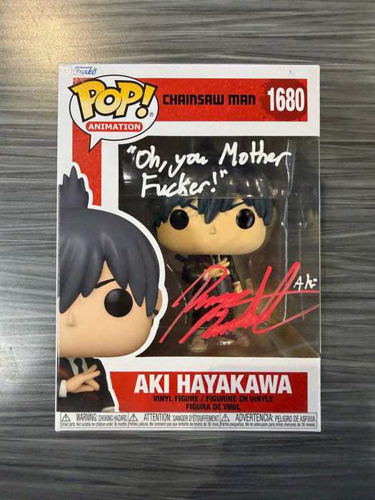 Funko POP! Animation: Chainsaw Man - Aki Hayakawa (Signed/Regan Murdock/OC)(Damaged Box) #1680