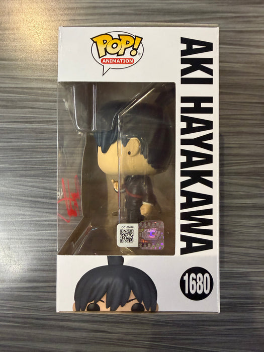 Funko POP! Animation: Chainsaw Man - Aki Hayakawa (Signed/Regan Murdock/OC)(Damaged Box) #1680