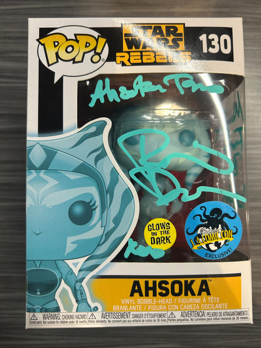 Funko POP! Star Wars Rebels: Ahsoka (GiTD)(LA Comic Con)(Signed/Rosario Dawson/JSA) #130