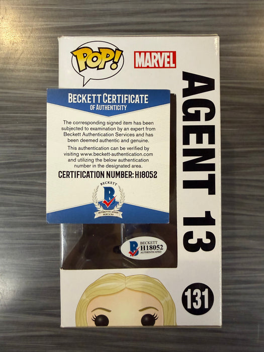 Funko POP! Marvel: Captain America Civil War - Agent 13 (Signed/ Emily Vancamp/ Beckett)(Damaged Box) #131