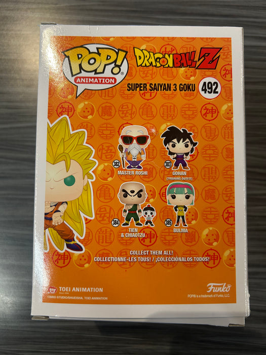 Funko POP! Animation: Dragon Ball Z - Super Saiyan 3 Goku (GiTD)(GameStop)(Damaged Box*)  #492