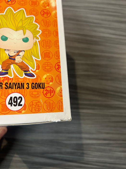Funko POP! Animation: Dragon Ball Z - Super Saiyan 3 Goku (GiTD)(GameStop)(Damaged Box*)  #492
