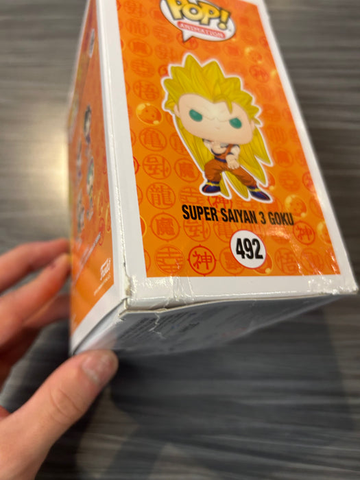 Funko POP! Animation: Dragon Ball Z - Super Saiyan 3 Goku (GiTD)(GameStop)(Damaged Box*)  #492