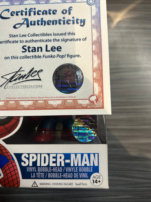 Funko POP! Marvel: The Amazing Spiderman 2 - Spider-Man (Signed/ Stan Lee/ Excelsior)(Damaged Box*) #45