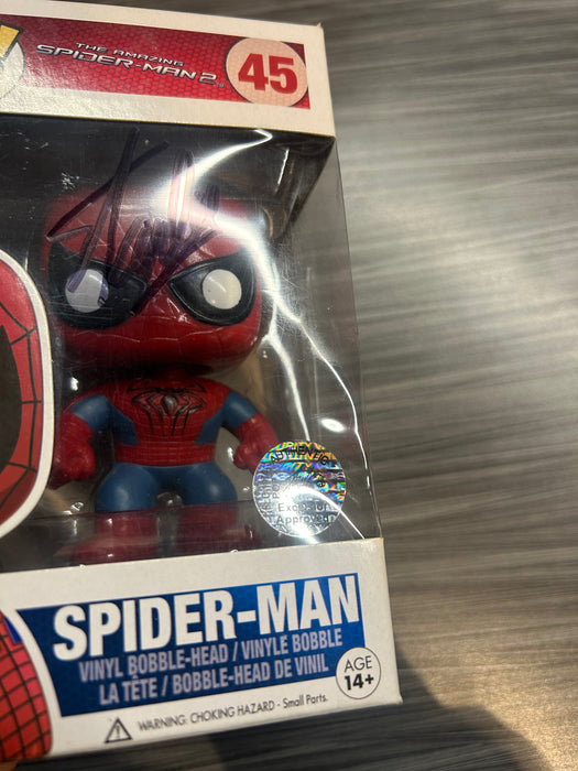 Funko POP! Marvel: The Amazing Spiderman 2 - Spider-Man (Signed/ Stan Lee/ Excelsior)(Damaged Box*) #45
