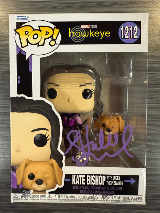 Funko POP! Marvel: Hawkeye - Kate Bishop with Lucky The Pizza Dog (Signed/Hailee Steinfeld/Beckett) #1212