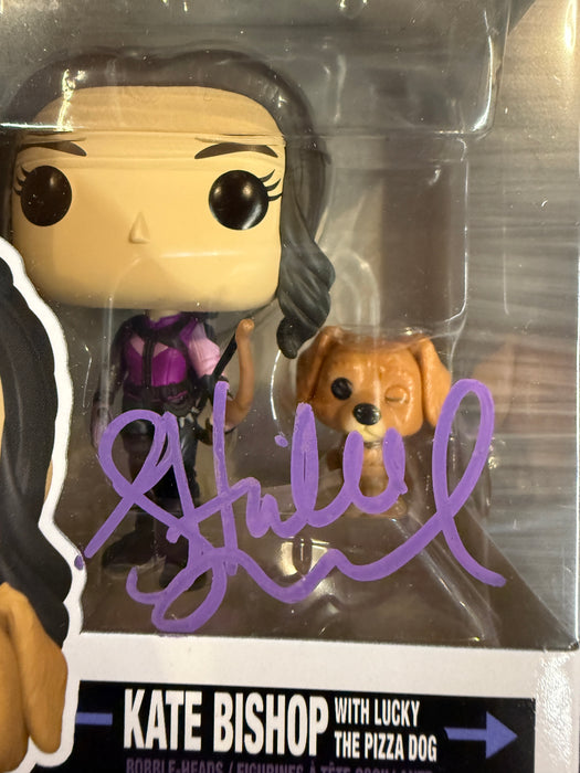 Funko POP! Marvel: Hawkeye - Kate Bishop with Lucky The Pizza Dog (Signed/Hailee Steinfeld/Beckett) #1212