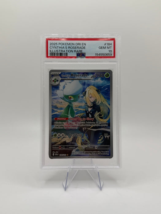 2025 POKEMON DRI EN Cynthia's Roserade #184 Illustration Rare [GEM MT PSA 10]