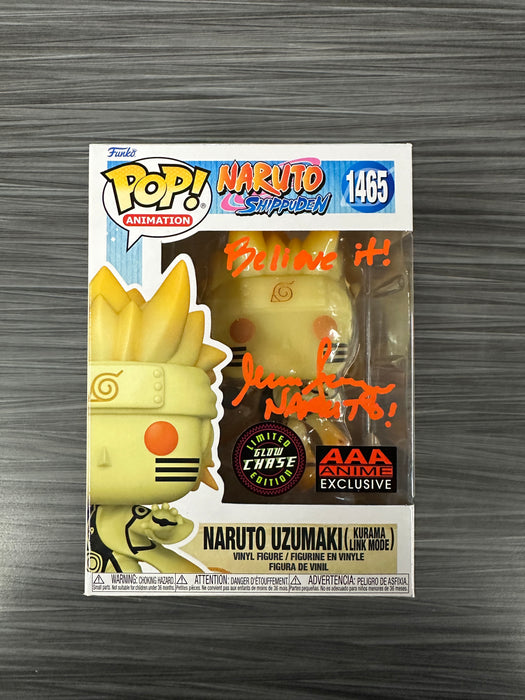 Funko POP! Animation: Naruto Shippuden - Naruto Uzumaki (Kurama Link Mode)(GiTD)(CHASE)(AAA Exclusive)(Signed/Maile Flanagan/JSA) #1465