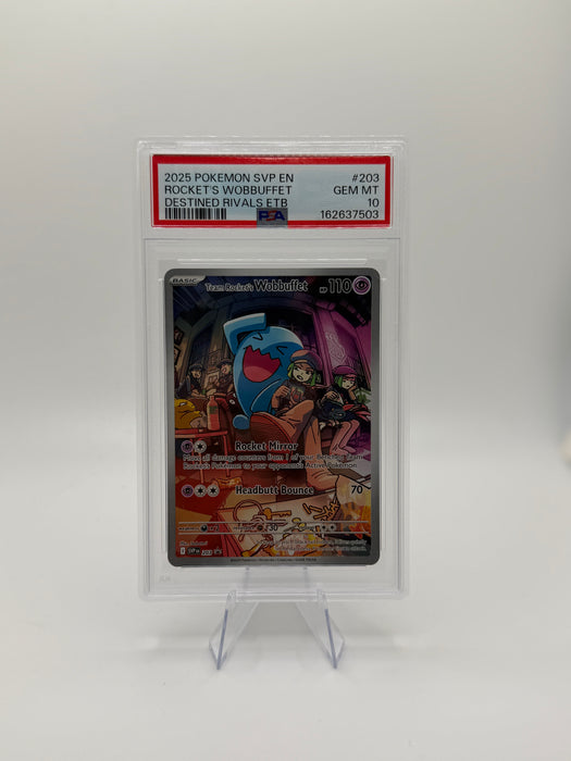 2025 POKEMON SVP EN Rocket's Wobbuffet #203 Destined Rivals ETB [Gem MT PSA 10]