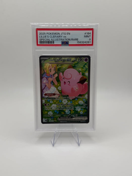 2025 POKEMON JTG EN Lillie's Clefairy ex #184 Special Illustration Rare [MINT PSA 9]