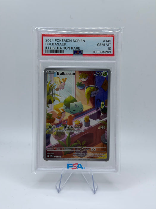 2024 POKEMON SCR EN Bulbasaur #143 Illustration Rare [GEM MT 10]