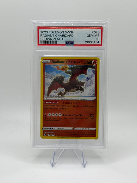 2023 POKEMON SWSH Radiant Charizard #020 Crown Zenith [GEM MT 10]