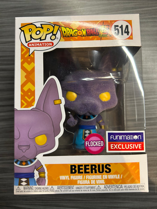 Funko POP! Animation: Dragon Ball Z - Beerus (Flocked)(Funimation)(Damaged Box) [A] #514
