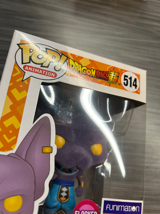 Funko POP! Animation: Dragon Ball Z - Beerus (Flocked)(Funimation)(Damaged Box) [A] #514