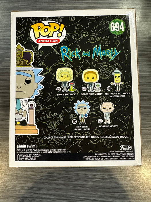 Funko POP! Animation: Rick And Morty - King of S#!+ [With Sound][6 Inch] (Damaged Box) [A] #694