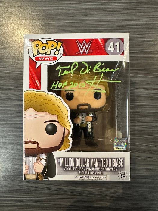 Funko POP! WWE: "Million Dollar Man" Ted DiBiase [Green Sig.] (Signed/ Ted DiBiase/JSA) #41