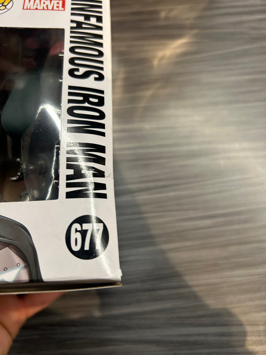 Funko POP! Marvel: Infamous Iron Man (GiTD)(2020ComicFest)(PX Previews)(Damaged Box) #677