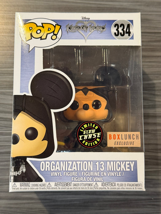 Funko POP! Kingdom Hearts: Organization 13 Mickey (BoxLunch)(Glow CHASE)(Damaged Box*) #334