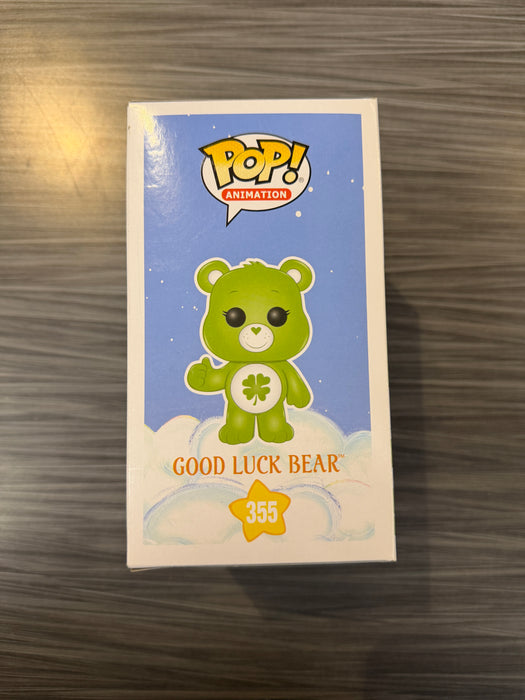 Funko POP! Animation: Care Bears - Good Luck Bear (Flocked Missing Sticker)(2018 ECCC)(Damaged Box) #355