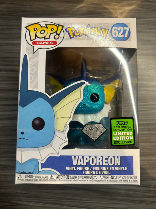 Funko POP! Games: Pokemon - Vaporeon (Diamond)(2021 Spring Convention)(Damaged Box) #627