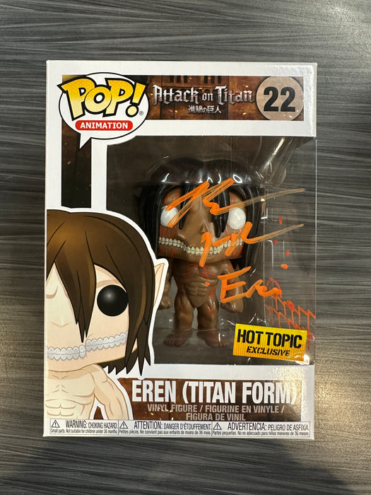 Funko POP! Animation: Attack On Titan - Eren [Titan Form][3 Languages] (Hot Topic)(Signed/Bryce Papenbrook/JSA) #22